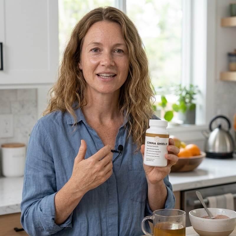 Cinna Shield customer holding their bottle
